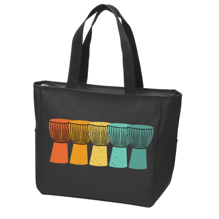 Djembe African Drums Retro Style Zip Tote Bag