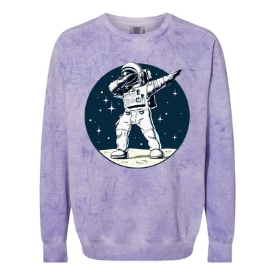 Dabbing Astronaut Dab Space Galaxy Gifts Colorblast Crewneck Sweatshirt