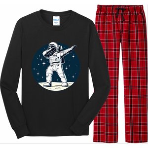 Dabbing Astronaut Dab Space Galaxy Gifts Long Sleeve Pajama Set