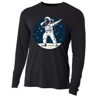 Dabbing Astronaut Dab Space Galaxy Gifts Cooling Performance Long Sleeve Crew