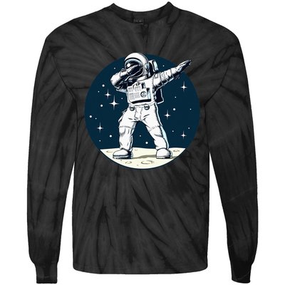 Dabbing Astronaut Dab Space Galaxy Gifts Tie-Dye Long Sleeve Shirt