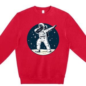 Dabbing Astronaut Dab Space Galaxy Gifts Premium Crewneck Sweatshirt