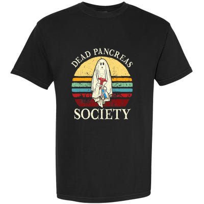 Diabetes Awareness Dead Pancreas Society Halloween Ghost Garment-Dyed Heavyweight T-Shirt