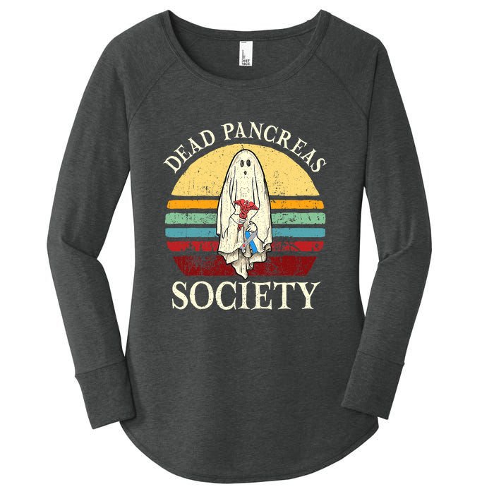 Diabetes Awareness Dead Pancreas Society Halloween Ghost Women's Perfect Tri Tunic Long Sleeve Shirt