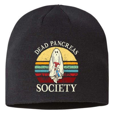 Diabetes Awareness Dead Pancreas Society Halloween Ghost Sustainable Beanie