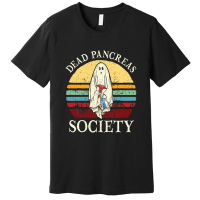 Diabetes Awareness Dead Pancreas Society Halloween Ghost Premium T-Shirt