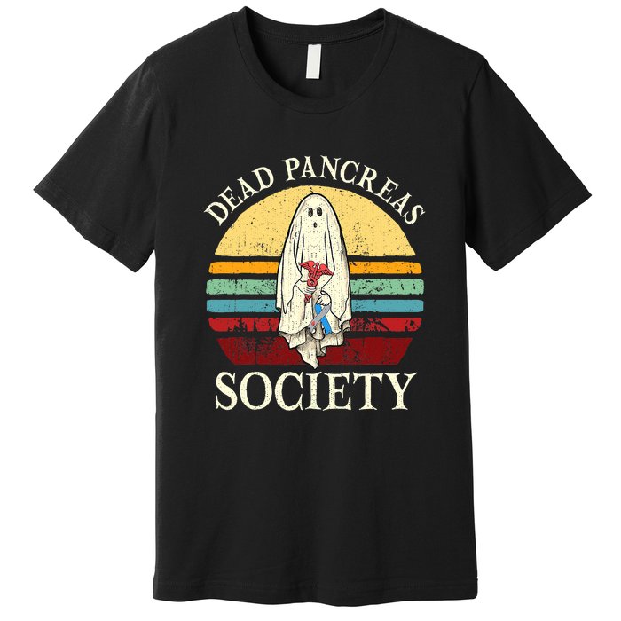 Diabetes Awareness Dead Pancreas Society Halloween Ghost Premium T-Shirt