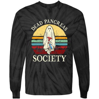 Diabetes Awareness Dead Pancreas Society Halloween Ghost Tie-Dye Long Sleeve Shirt