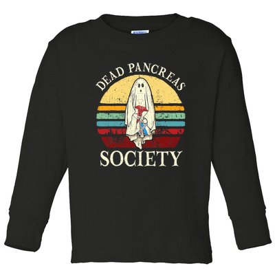 Diabetes Awareness Dead Pancreas Society Halloween Ghost Toddler Long Sleeve Shirt