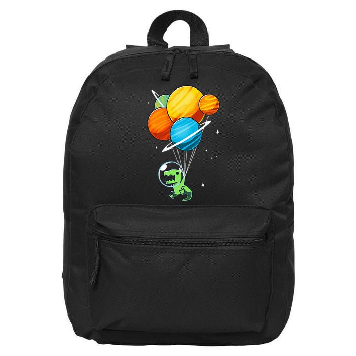 Dino Astronaut Dinosaur in Space Holding Planet Balloons 16 in Basic Backpack