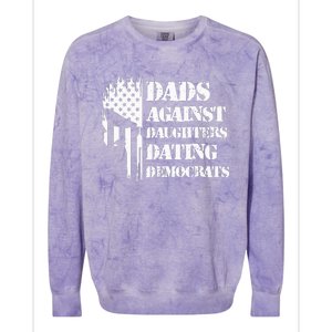 Dads Against Daughters Dating Democrats Patriotic Skull Colorblast Crewneck Sweatshirt