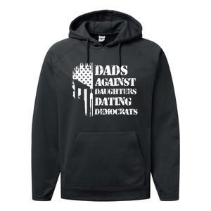 Dads Against Daughters Dating Democrats Patriotic Skull Performance Fleece Hoodie