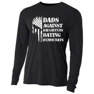 Dads Against Daughters Dating Democrats Patriotic Skull Cooling Performance Long Sleeve Crew