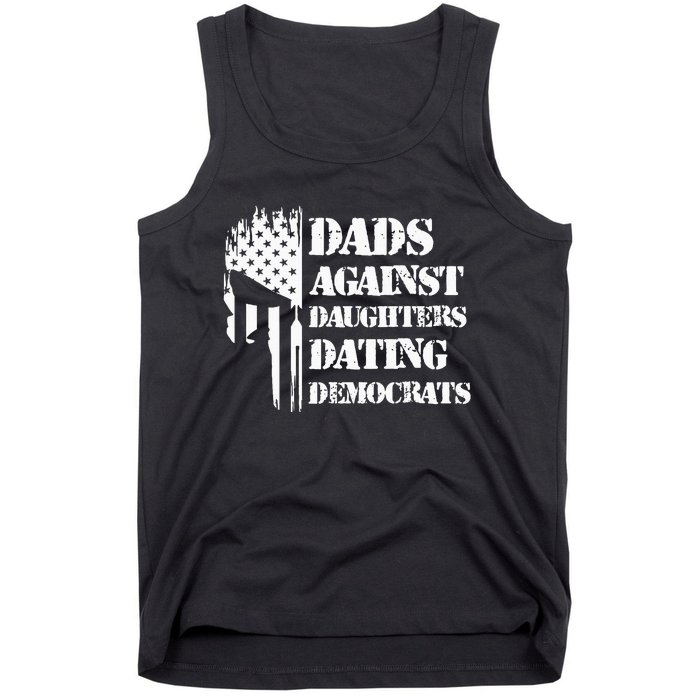 Dads Against Daughters Dating Democrats Patriotic Skull Tank Top