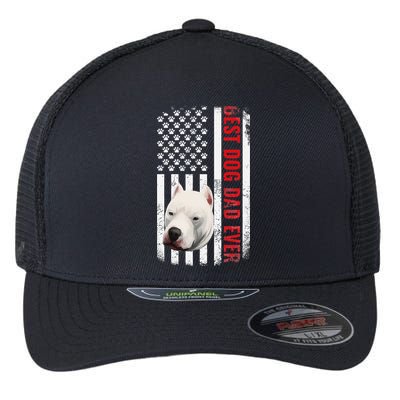 Dogo Argentino Dad Dog Lover American Flag Usa Pride Flexfit Unipanel Trucker Cap