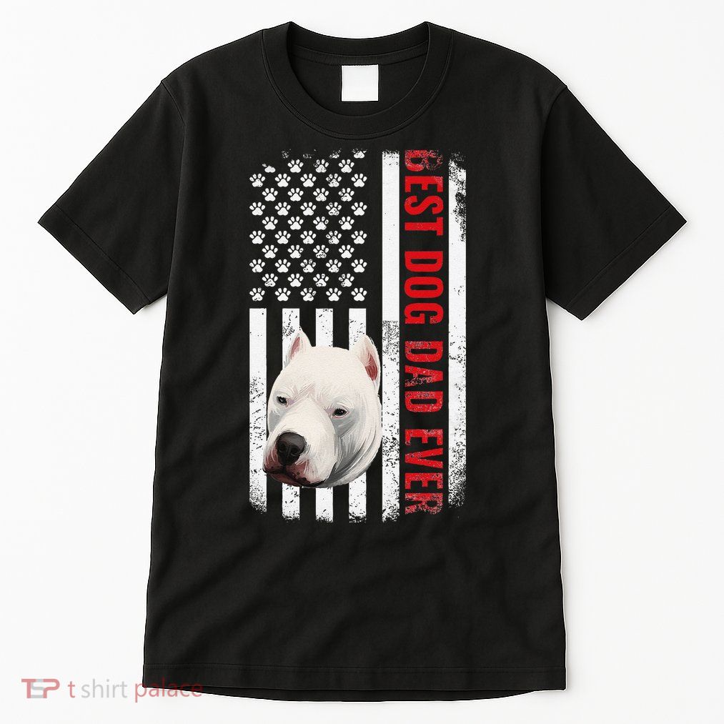 Dogo Argentino Dad Dog Lover American Flag Usa Pride Tall T-Shirt