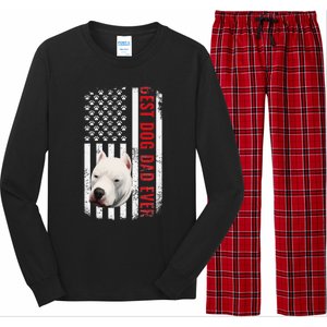 Dogo Argentino Dad Dog Lover American Flag Usa Pride Long Sleeve Pajama Set