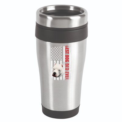 Dogo Argentino Dad Dog Lover American Flag Usa Pride 16oz Travel Tumbler