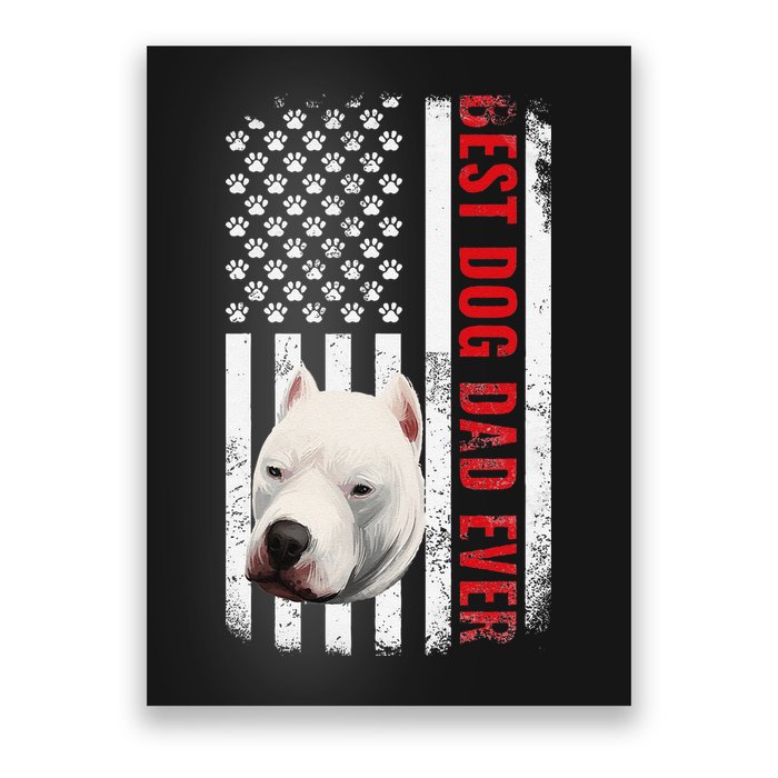 Dogo Argentino Dad Dog Lover American Flag Usa Pride Poster
