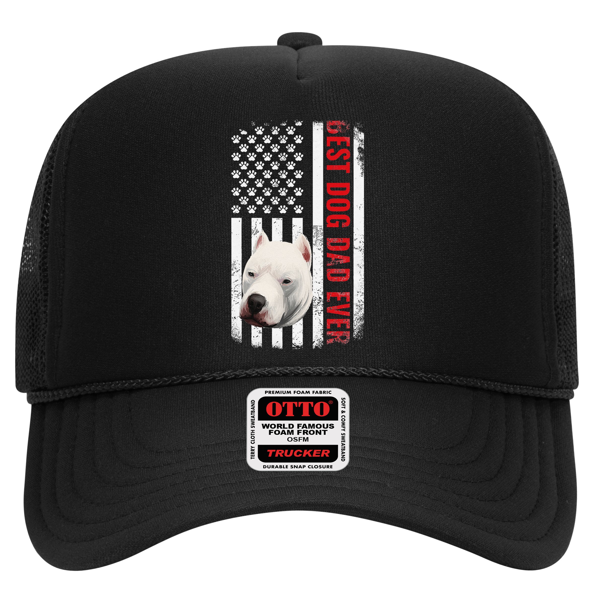 Dogo Argentino Dad Dog Lover American Flag Usa Pride Hat