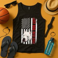 Dogo Argentino Dad Dog Lover American Flag Usa Pride Tank Top