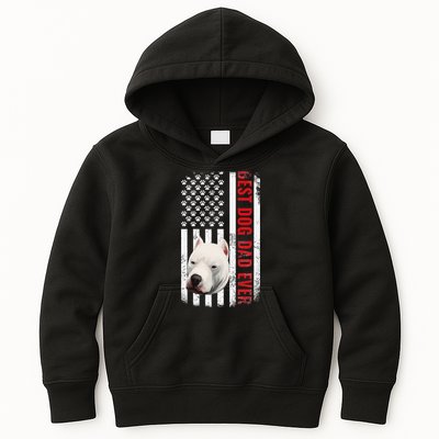 Dogo Argentino Dad Dog Lover American Flag Usa Pride Kids Hoodie