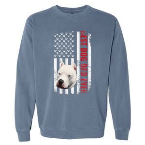 Dogo Argentino Dad Dog Lover American Flag Usa Pride Garment-Dyed Sweatshirt