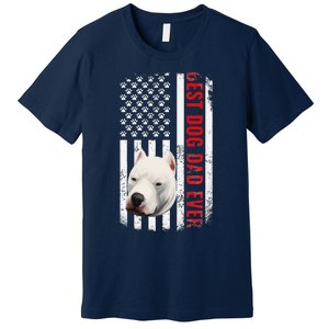 Dogo Argentino Dad Dog Lover American Flag Usa Pride Premium T-Shirt