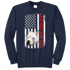 Dogo Argentino Dad Dog Lover American Flag Usa Pride Tall Sweatshirt