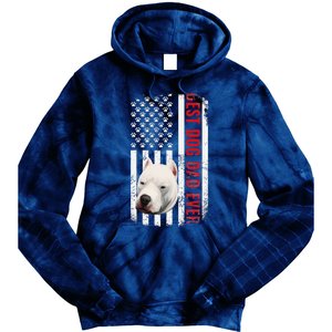 Dogo Argentino Dad Dog Lover American Flag Usa Pride Tie Dye Hoodie