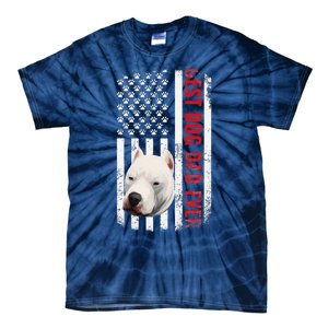 Dogo Argentino Dad Dog Lover American Flag Usa Pride Tie-Dye T-Shirt