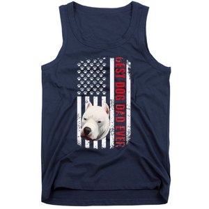 Dogo Argentino Dad Dog Lover American Flag Usa Pride Tank Top