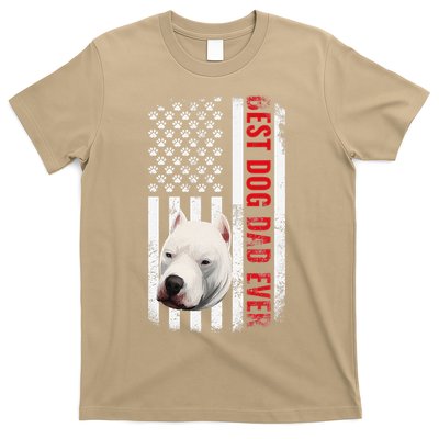 Dogo Argentino Dad Dog Lover American Flag Usa Pride T-Shirt