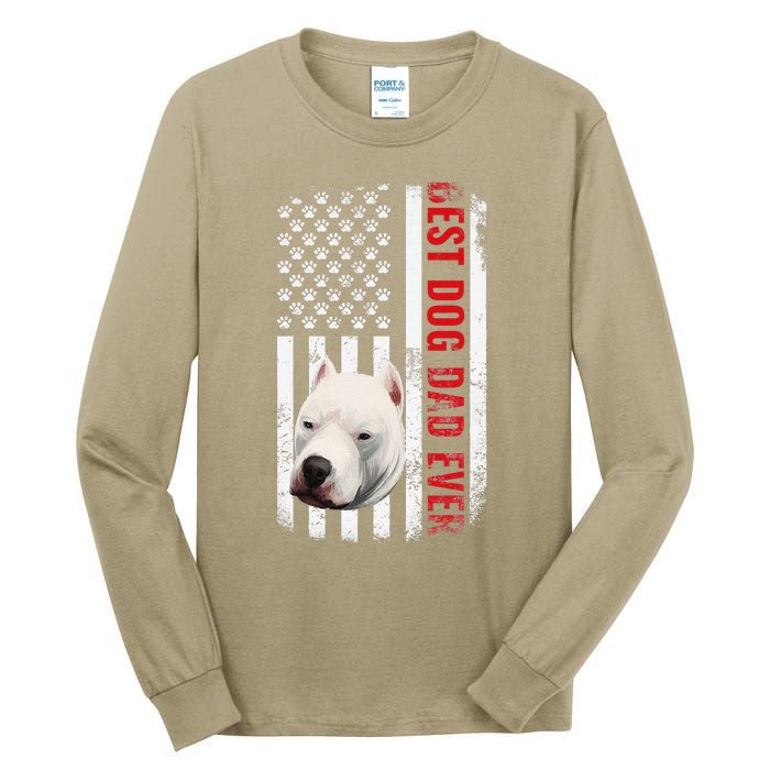 Dogo Argentino Dad Dog Lover American Flag Usa Pride Tall Long Sleeve T-Shirt