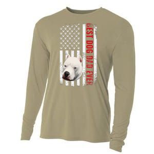 Dogo Argentino Dad Dog Lover American Flag Usa Pride Cooling Performance Long Sleeve Crew