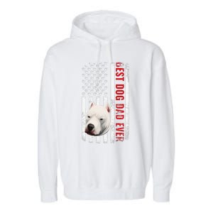 Dogo Argentino Dad Dog Lover American Flag Usa Pride Garment-Dyed Fleece Hoodie