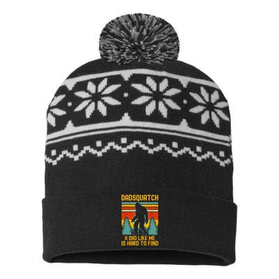 Dadsquatch A Dad Like Me Is Hard To Find Bigfoot Dad USA-Made Snowflake Beanie