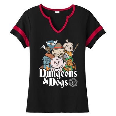 Dungeons And Dogs Ladies Halftime Notch Neck Tee