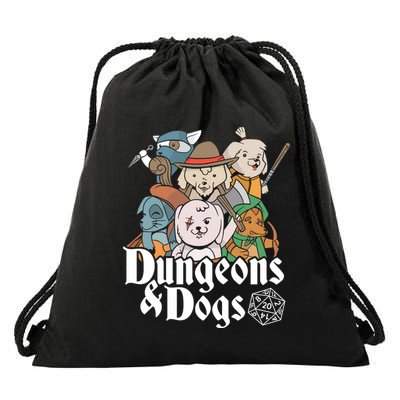 Dungeons And Dogs Drawstring Bag