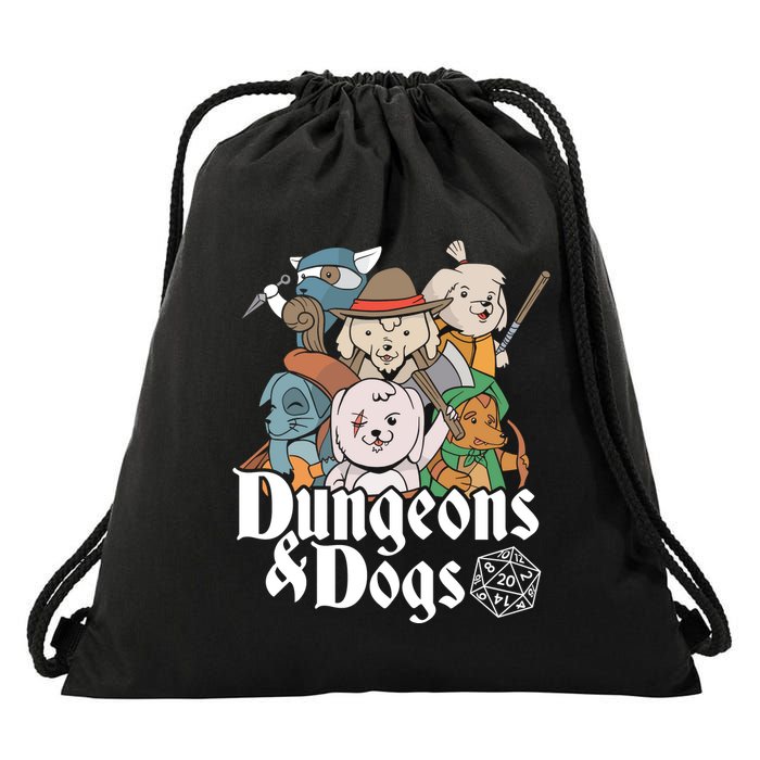 Dungeons And Dogs Drawstring Bag