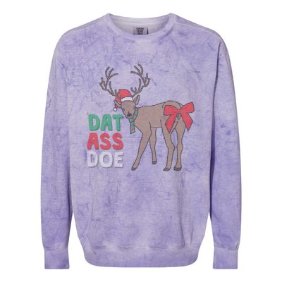 Dat Ass Doe Reindeer Naughty Funny Christmas Gift Colorblast Crewneck Sweatshirt