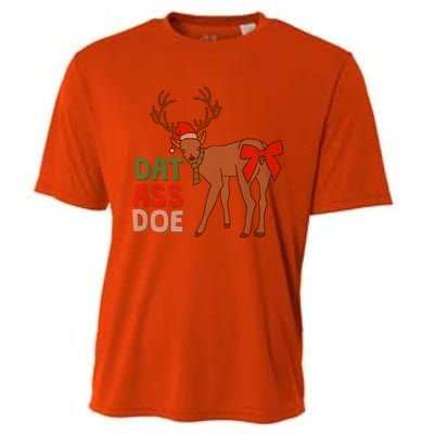 Dat Ass Doe Reindeer Naughty Funny Christmas Gift Cooling Performance Crew T-Shirt