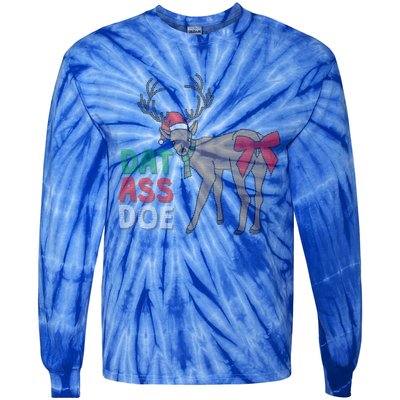 Dat Ass Doe Reindeer Naughty Funny Christmas Gift Tie-Dye Long Sleeve Shirt