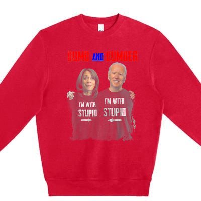 Dumb And Dumber Haris And Biden Vote For Trump 2024 Premium Crewneck Sweatshirt