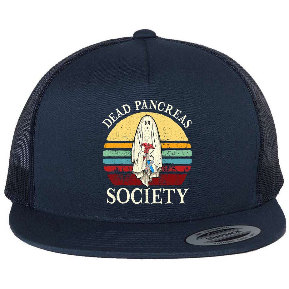 Diabetes Awareness Dead Pancreas Society Halloween Ghost Flat Bill Trucker Hat