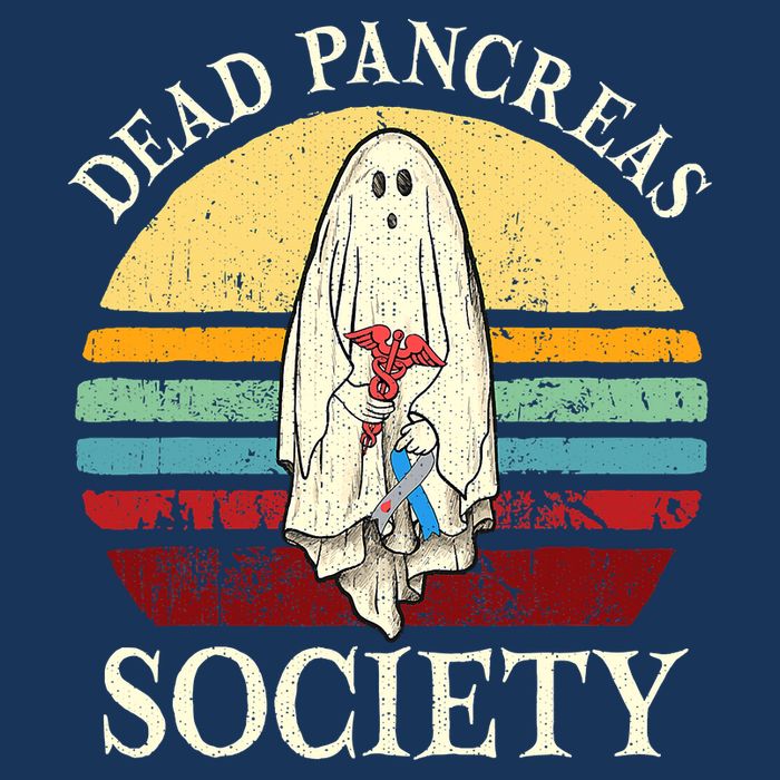 Diabetes Awareness Dead Pancreas Society Halloween Ghost Flat Bill Trucker Hat