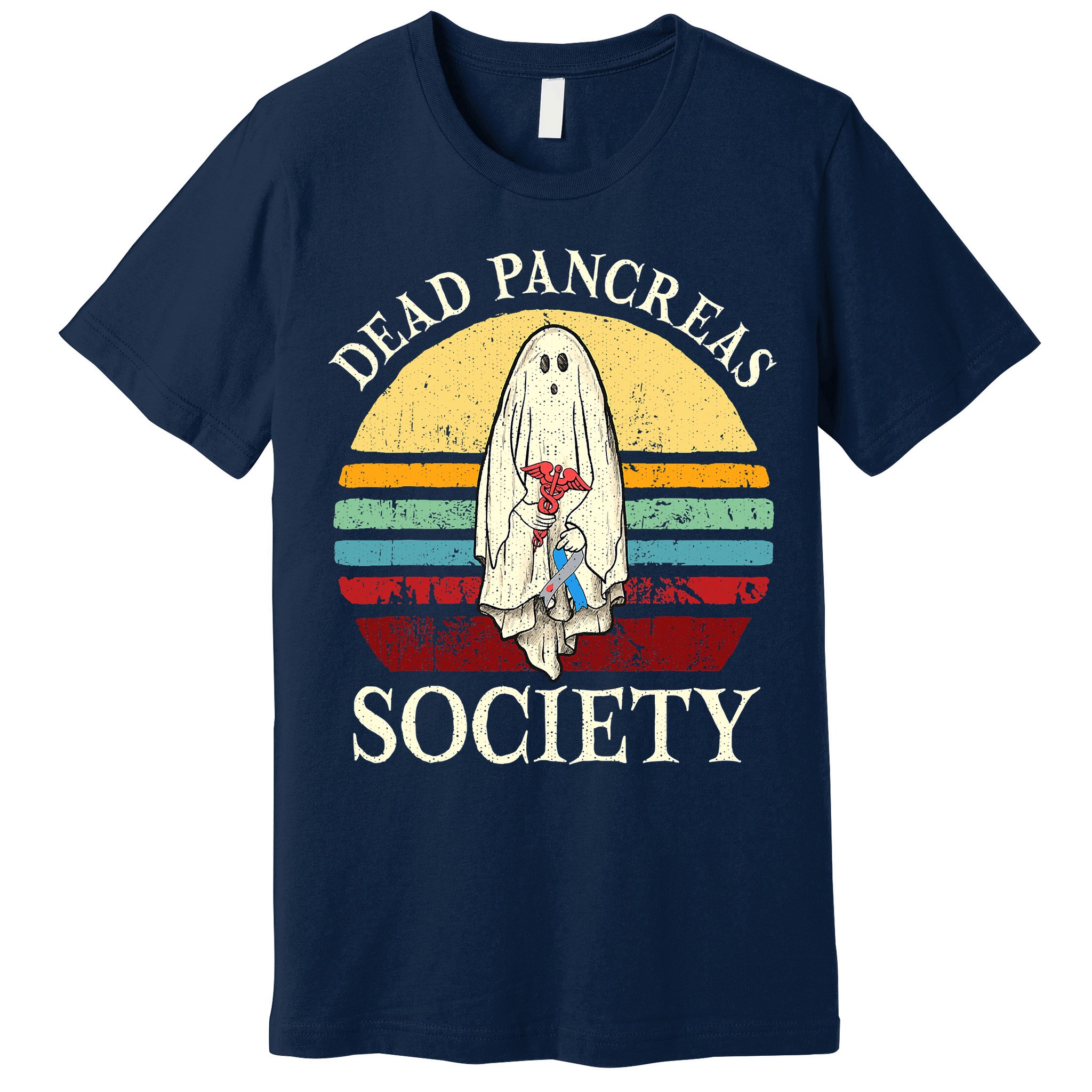 Diabetes Awareness Dead Pancreas Society Halloween Ghost Premium T-Shirt