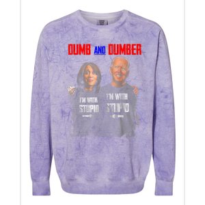 Dumb And Dumber Haris And Biden Vote For Trump 2024 Colorblast Crewneck Sweatshirt