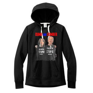 Dumb And Dumber Haris And Biden Vote For Trump 2024 Women's Fleece Hoodie