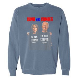 Dumb And Dumber Haris And Biden Vote For Trump 2024 Garment-Dyed Sweatshirt